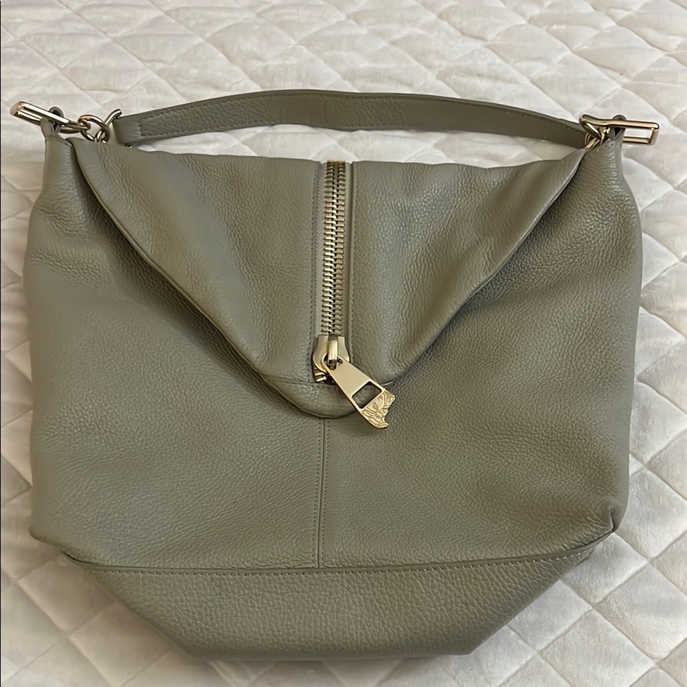 Versace Collection Gray Shoulder Bag with Gold Hardware